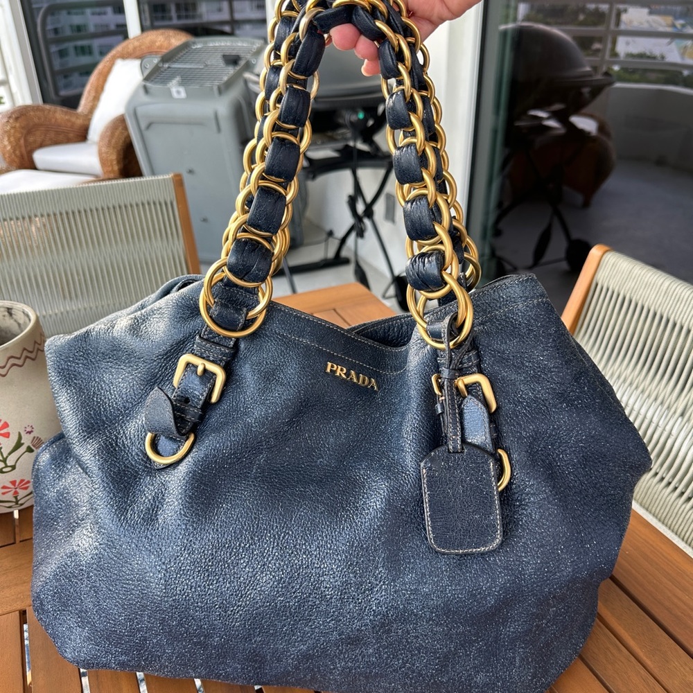 Authentic Prada Tote Leather Handbag